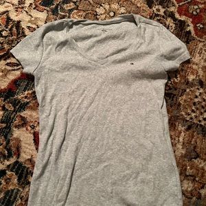 Tommy Hilfiger light gray shirt sleeve v neck shirt